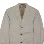VALENTINO Mens Beige Cotton Blazer XL Woven Button Closure Classic Tailored