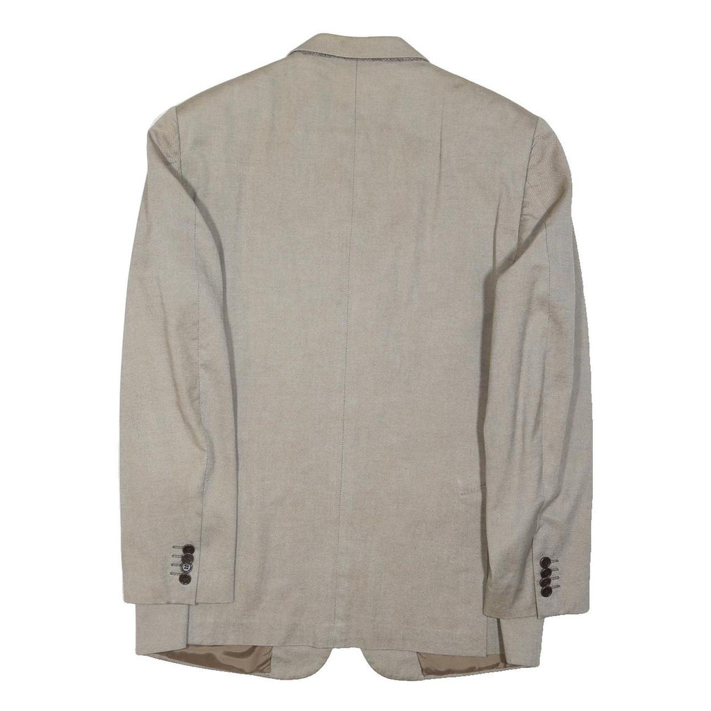 VALENTINO Mens Beige Cotton Blazer XL Woven Button Closure Classic Tailored