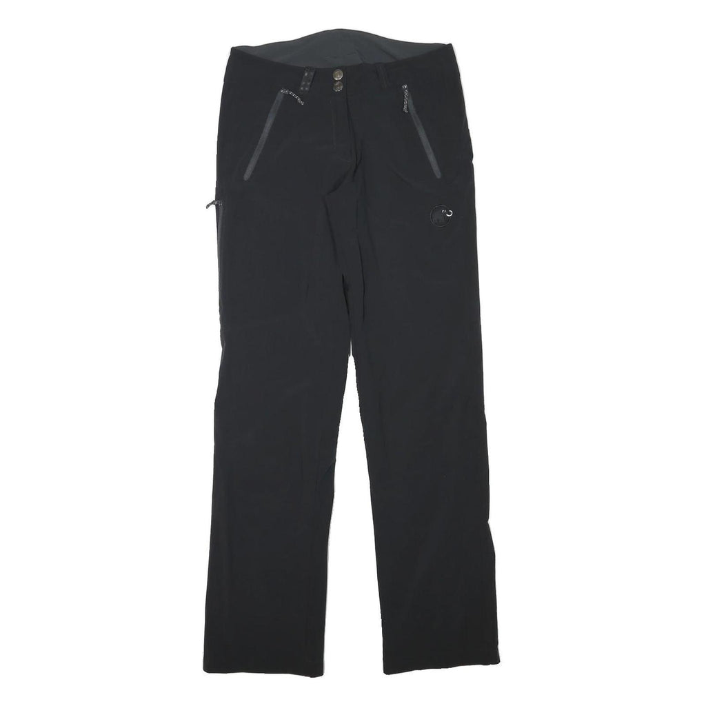 MAMMUT Womens Black Polyester Blend Regular Straight Trousers W28 L31 Zip Pocket