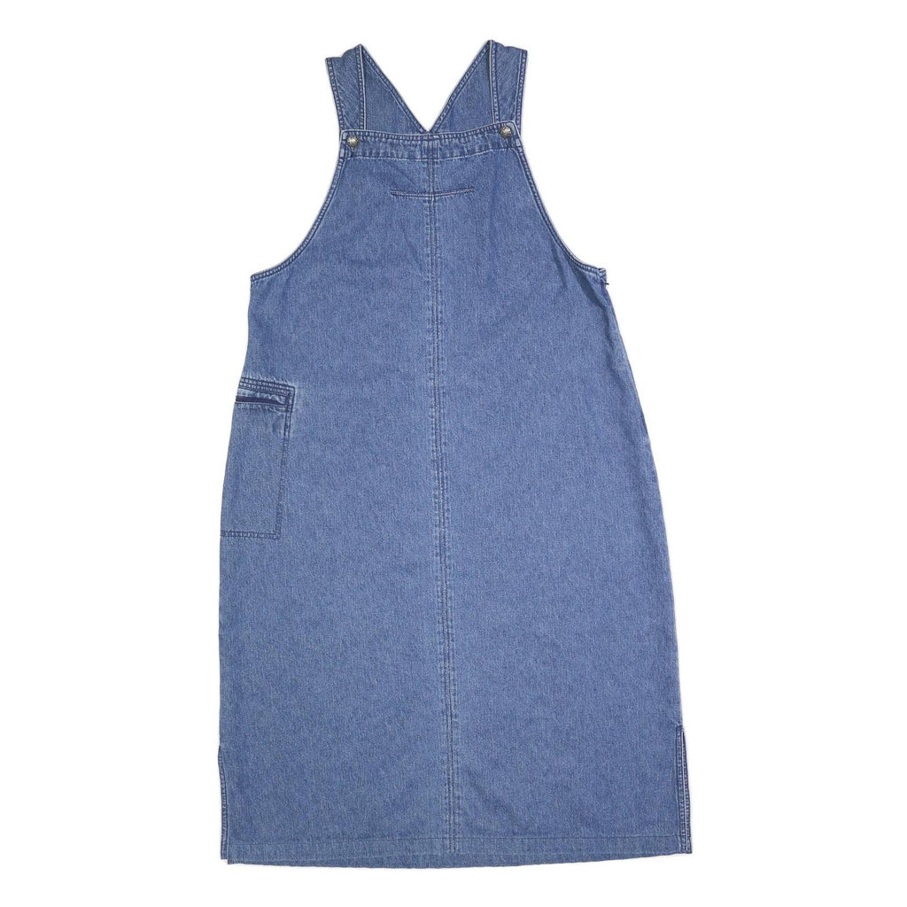 WOOLRICH Womens Blue Denim Shift Cotton Blend Sleeveless Midi XL Pinafore Dress