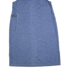 WOOLRICH Womens Blue Denim Shift Cotton Blend Sleeveless Midi XL Pinafore Dress