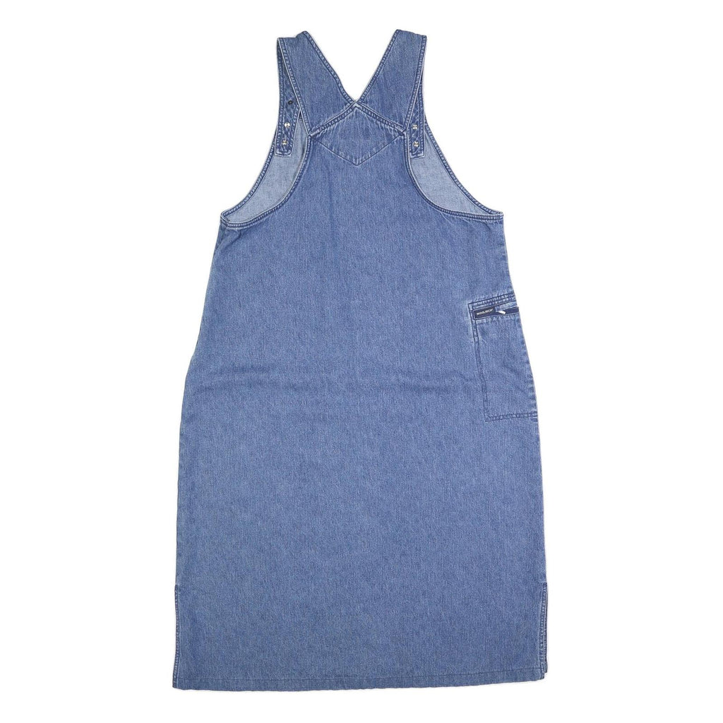 WOOLRICH Womens Blue Denim Shift Cotton Blend Sleeveless Midi XL Pinafore Dress