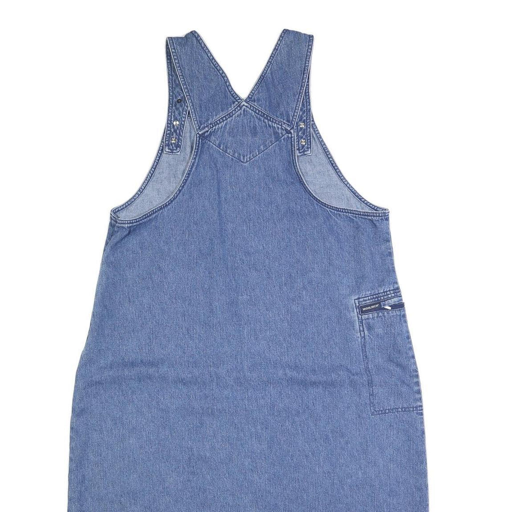 WOOLRICH Womens Blue Denim Shift Cotton Blend Sleeveless Midi XL Pinafore Dress