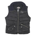 HARLEY DAVIDSON Womens Black Shell Quilted Jacket S Polyester Blend Zip Puffer