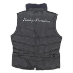 HARLEY DAVIDSON Womens Black Shell Quilted Jacket S Polyester Blend Zip Puffer