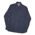 TOMMY HILFIGER Mens Navy Blue Shirt M Button-Down Collar Long Sleeve Cotton