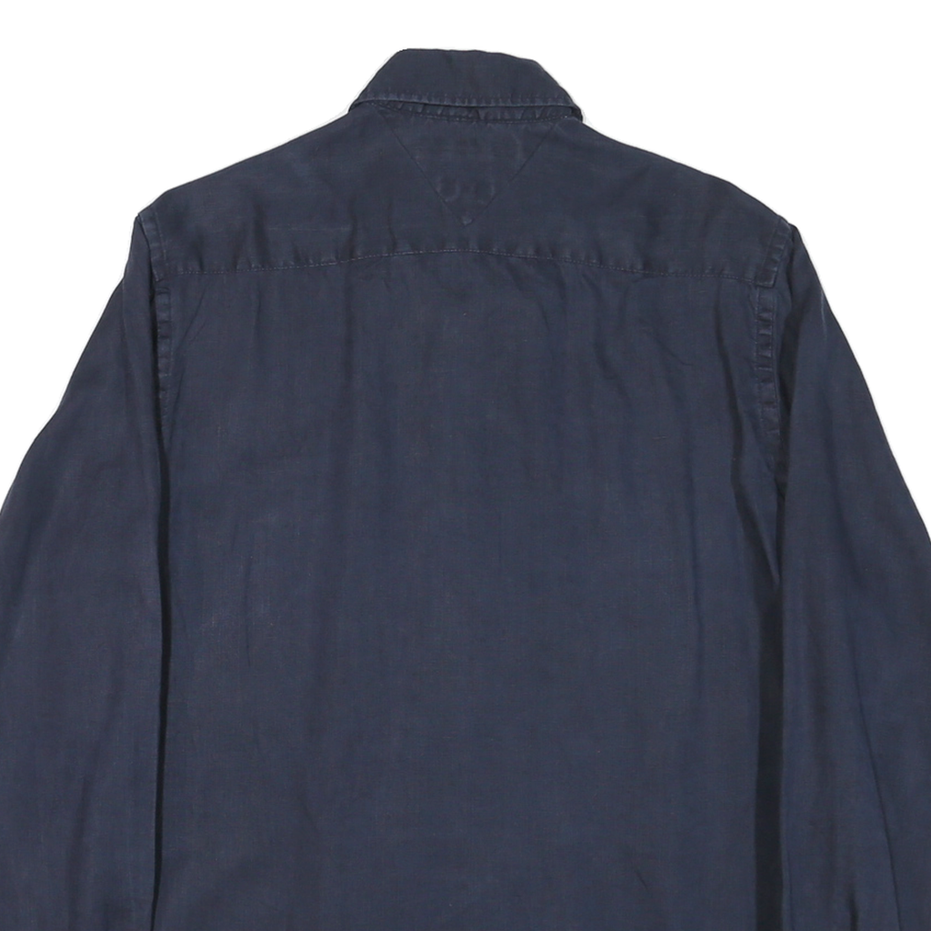 TOMMY HILFIGER Mens Navy Blue Shirt M Button-Down Collar Long Sleeve Cotton