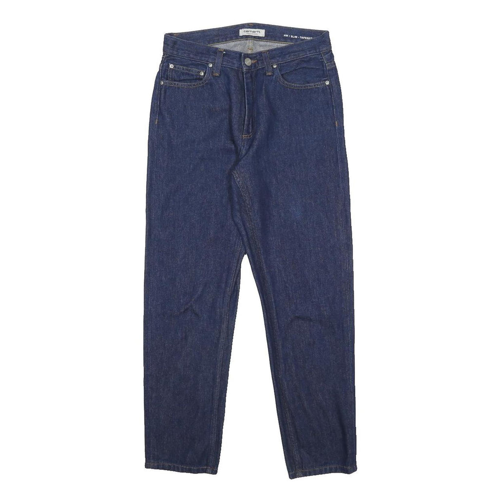 CARHARTT WIP Womens Slim Tapered Denim Dark Jeans W27 L26 Cotton Zip