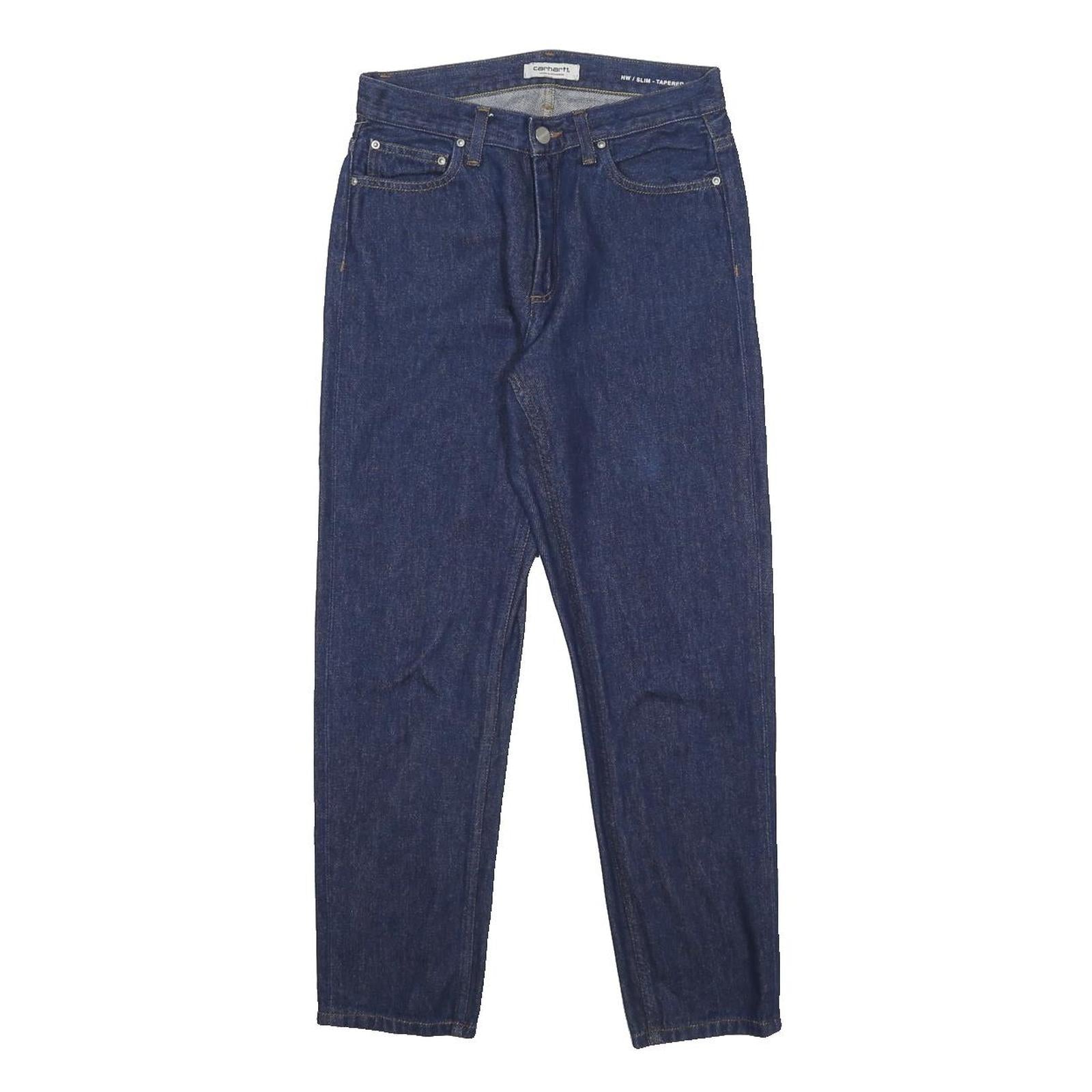 CARHARTT WIP Womens Slim Tapered Denim Dark Jeans W27 L26 Cotton Zip