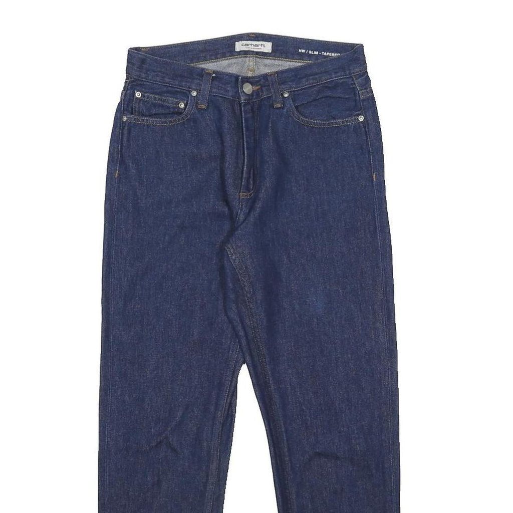 CARHARTT WIP Womens Slim Tapered Denim Dark Jeans W27 L26 Cotton Zip