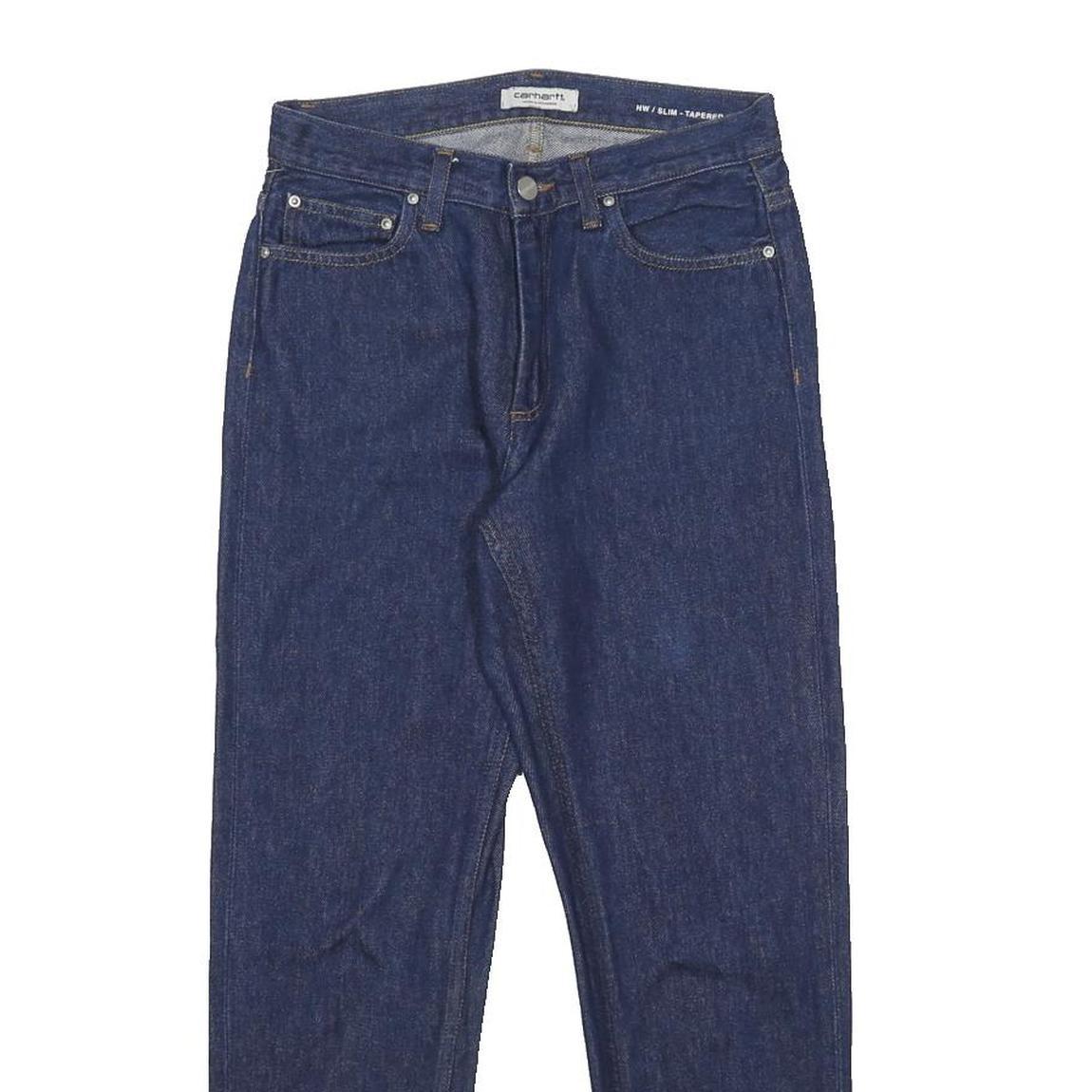 CARHARTT WIP Womens Slim Tapered Denim Dark Jeans W27 L26 Cotton Zip