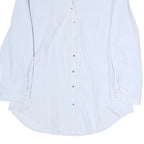 ZARA Womens White Cotton Blend Shirt Long Sleeve V Neck M Classic Button Up
