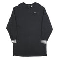 LEVI'S Womens Black Cotton Blend Jersey Long Sleeve Mini Dress L Logo Cuffs