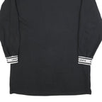 LEVI'S Womens Black Cotton Blend Jersey Long Sleeve Mini Dress L Logo Cuffs