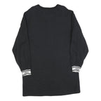 LEVI'S Womens Black Cotton Blend Jersey Long Sleeve Mini Dress L Logo Cuffs