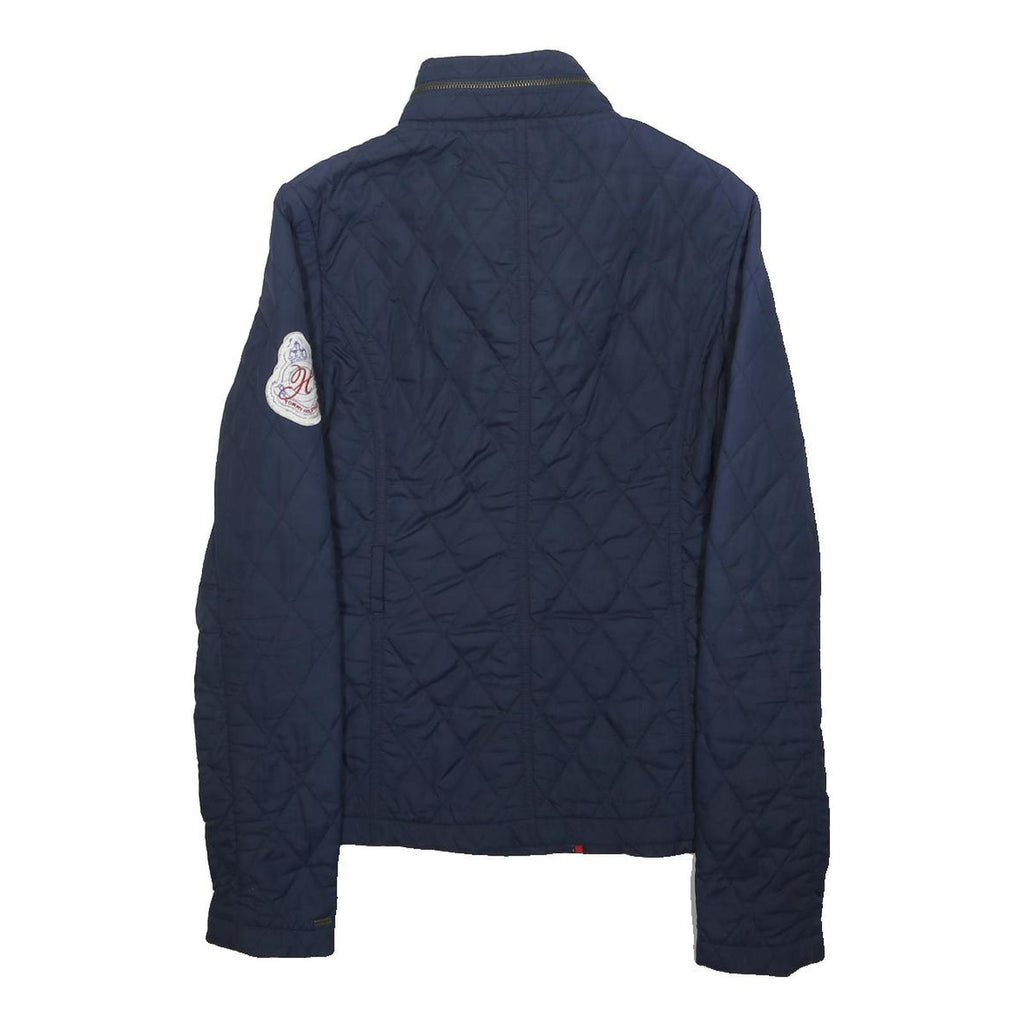 TOMMY HILFIGER Womens Navy Blue Quilted Jacket XS Polyester Zip Classic Fit