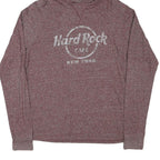 HARD ROCK CAFE Mens Maroon Pullover Hoodie S New York Cotton Blend