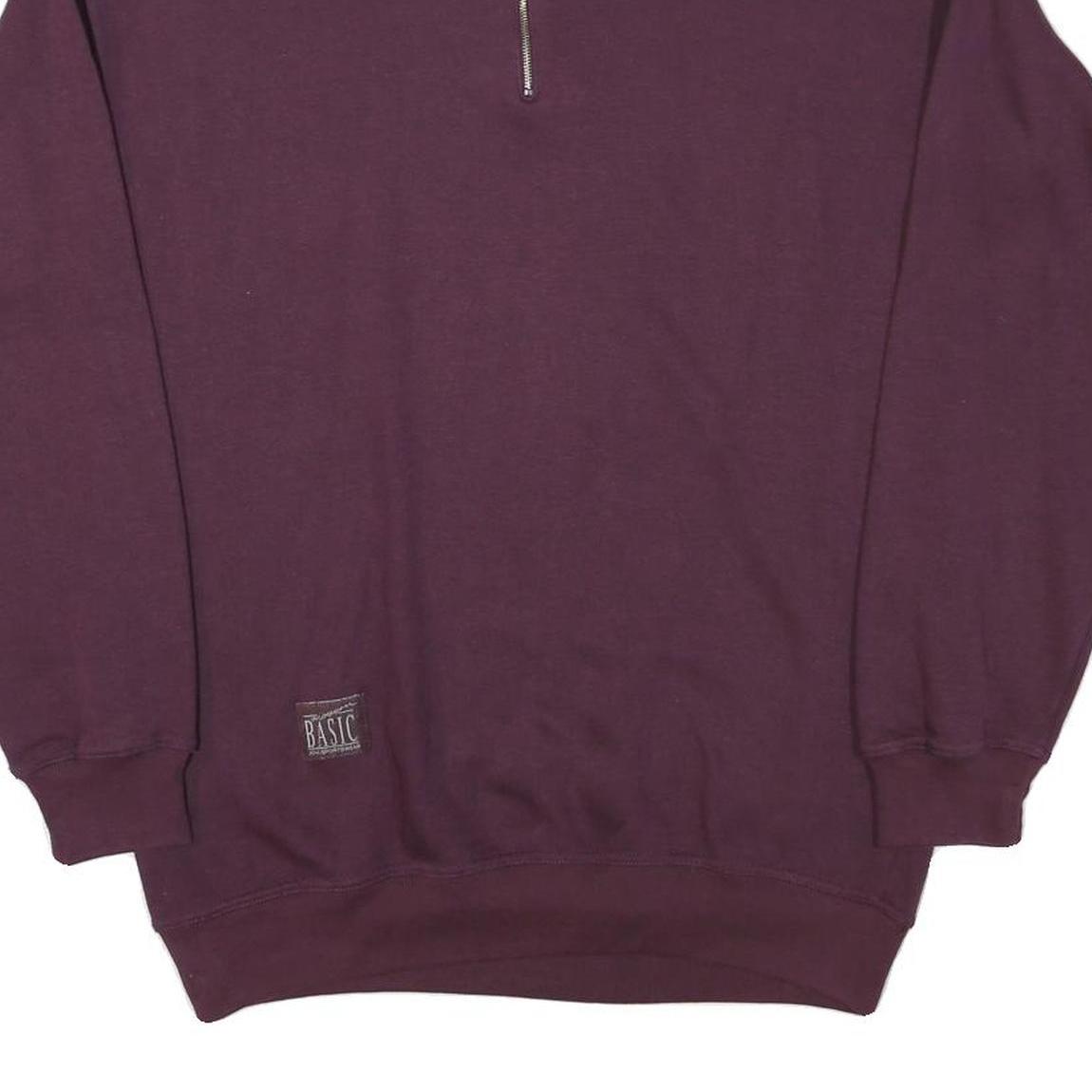 JOY SPORTSWEAR Mens Maroon 1/4 Zip Sweatshirt L Casual Cotton Blend Pullover