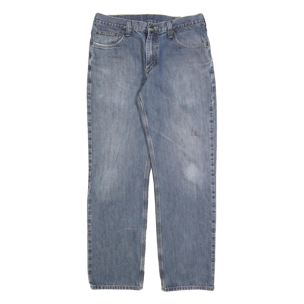 CARHARTT Mens Jeans Blue Relaxed Straight Denim Medium W34 L32 Durable Workwear