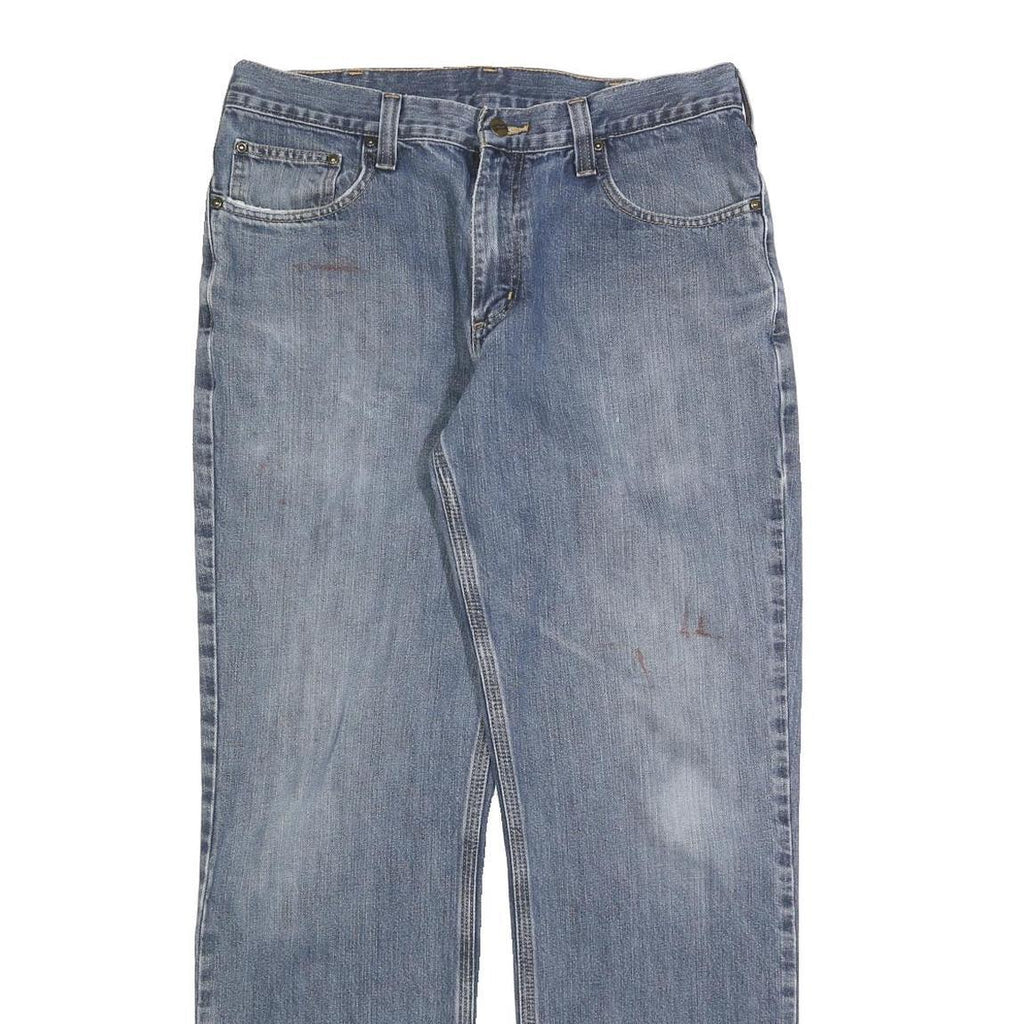 CARHARTT Mens Jeans Blue Relaxed Straight Denim Medium W34 L32 Durable Workwear