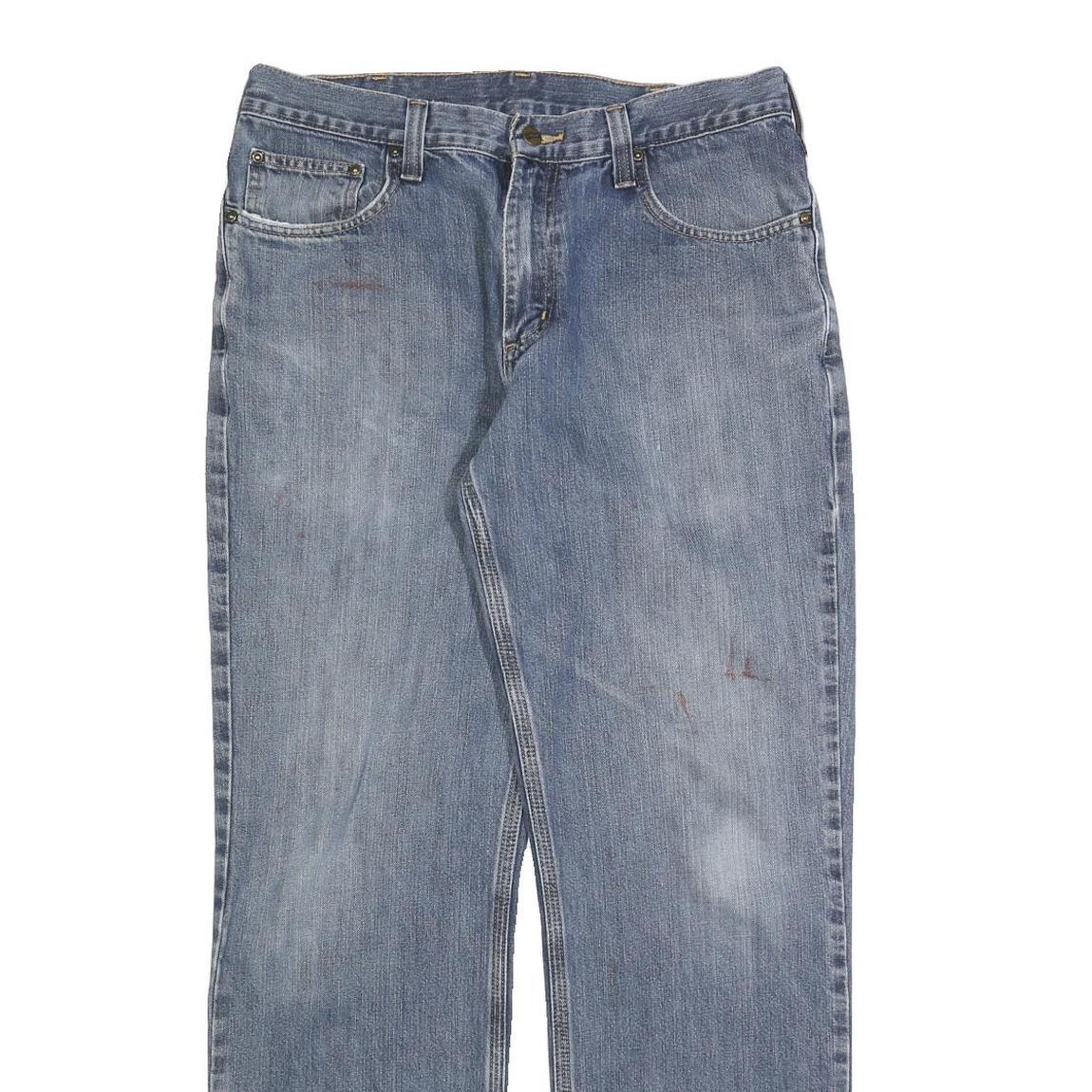 CARHARTT Mens Jeans Blue Relaxed Straight Denim Medium W34 L32 Durable Workwear