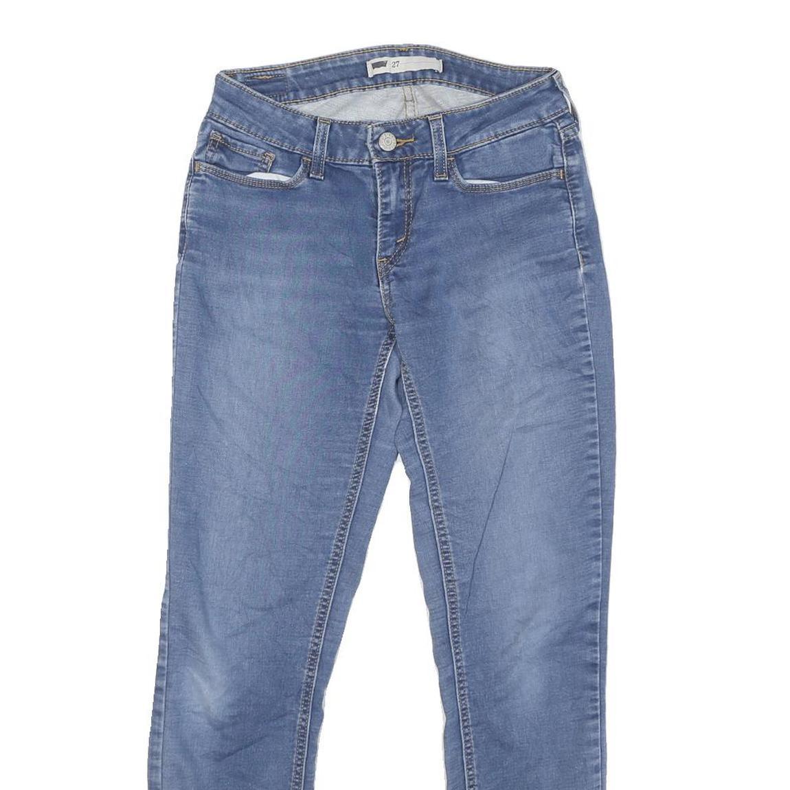 LEVI'S Womens Slim Blue Denim Light Zip Jeans W27 L30 Classic Fit Stretch