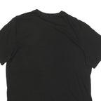 TOMMY HILFIGER Mens Black V-Neck T-Shirt L Cotton Blend Classic Fit Logo