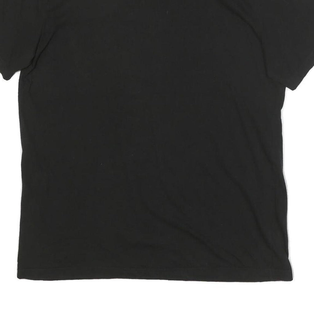 TOMMY HILFIGER Mens Black V-Neck T-Shirt L Cotton Blend Classic Fit Logo