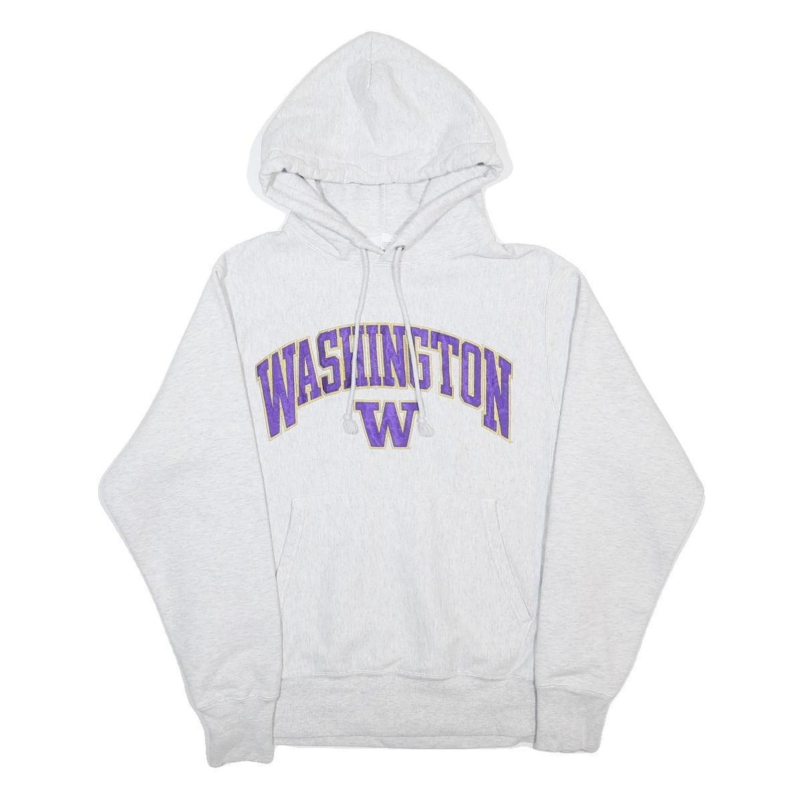 CHAMPION REVERSE WEAVE Mens Grey Washington Pullover Hoodie S Cotton Sportswear