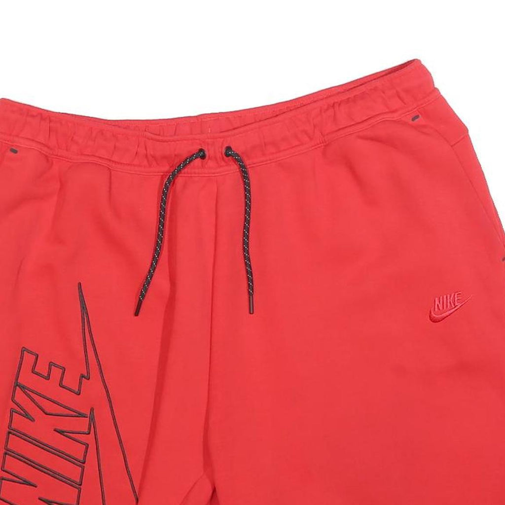 NIKE Mens Red Casual Shorts 2XL W36 Cotton Blend Drawstring Waist Logo
