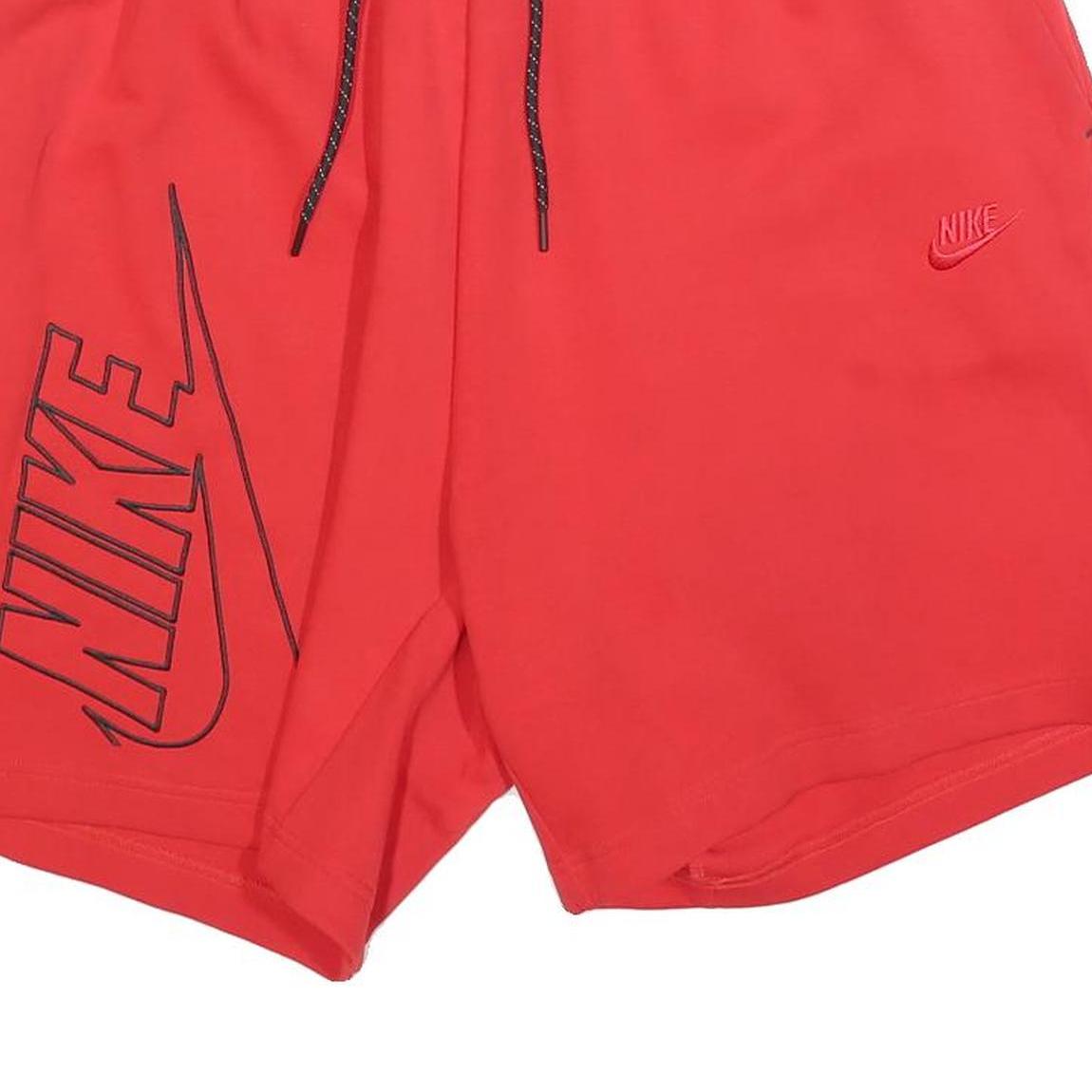 NIKE Mens Red Casual Shorts 2XL W36 Cotton Blend Drawstring Waist Logo