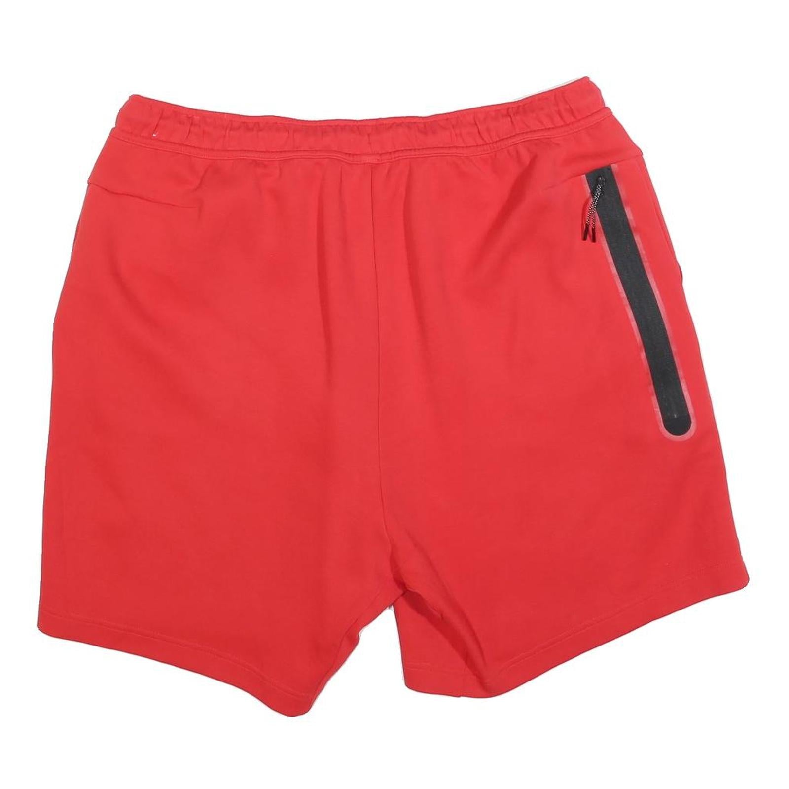 NIKE Mens Red Casual Shorts 2XL W36 Cotton Blend Drawstring Waist Logo