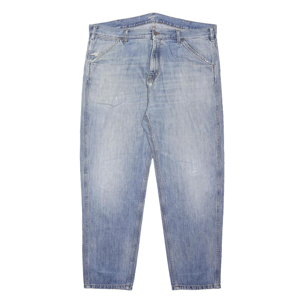 CARHARTT WIP Mens Jeans Blue Regular Straight Denim Medium W40 L30 Casual Zip