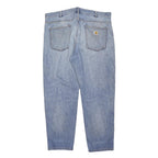 CARHARTT WIP Mens Jeans Blue Regular Straight Denim Medium W40 L30 Casual Zip