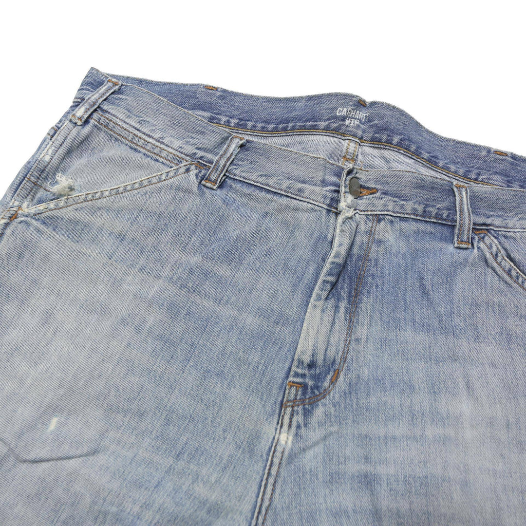 CARHARTT WIP Mens Jeans Blue Regular Straight Denim Medium W40 L30 Casual Zip