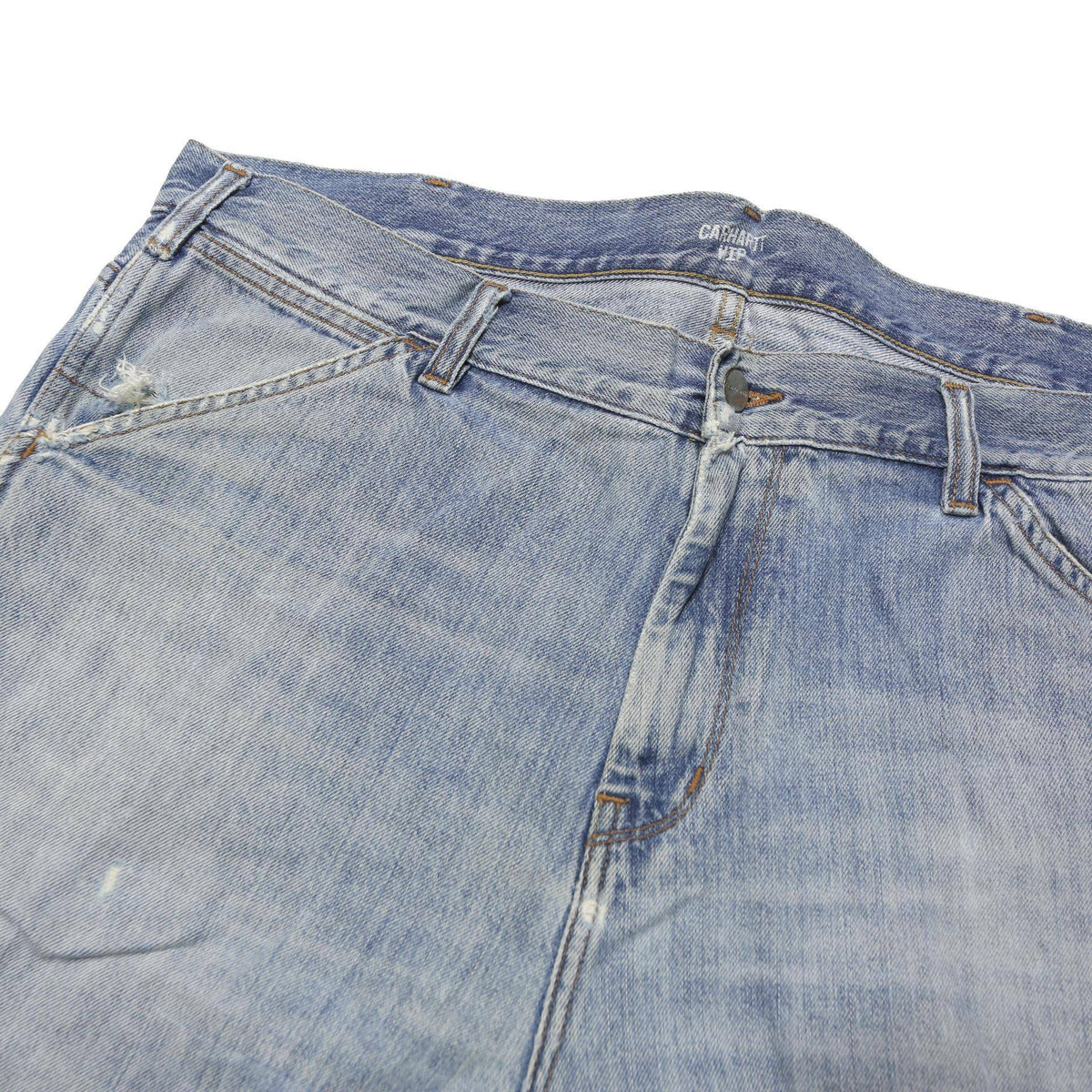 CARHARTT WIP Mens Jeans Blue Regular Straight Denim Medium W40 L30 Casual Zip