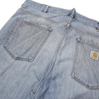 CARHARTT WIP Mens Jeans Blue Regular Straight Denim Medium W40 L30 Casual Zip