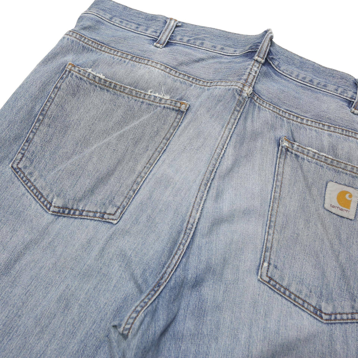 CARHARTT WIP Mens Jeans Blue Regular Straight Denim Medium W40 L30 Casual Zip