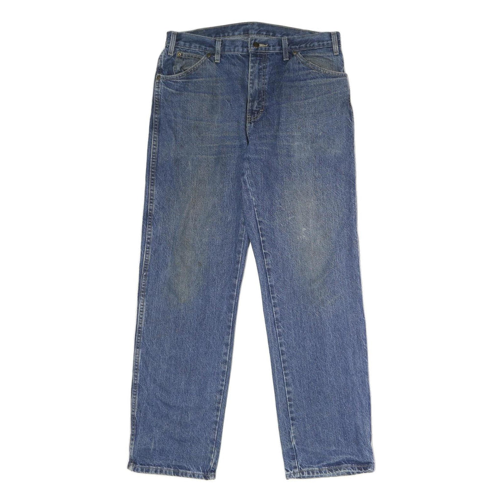DICKIES Mens Regular Fit Blue Denim Jeans W34 L32 Classic Cotton Zip Closure