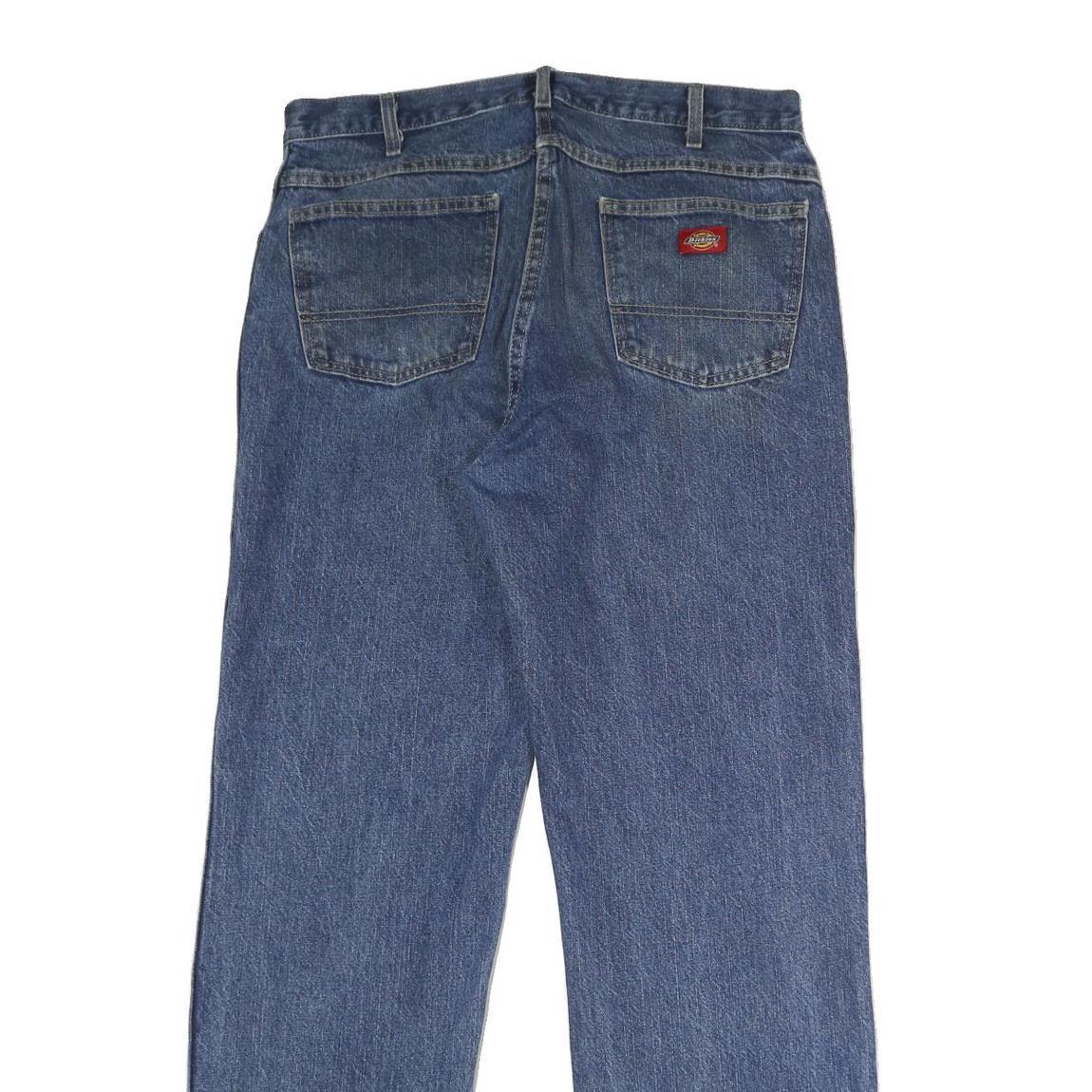 DICKIES Mens Regular Fit Blue Denim Jeans W34 L32 Classic Cotton Zip Closure