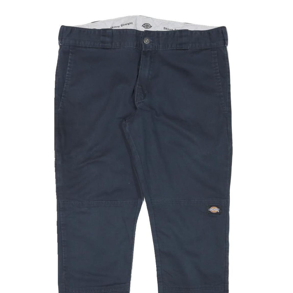 DICKIES Mens Slim Navy Blue Skinny Straight Cotton Blend Trousers W34 L29