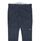 DICKIES Mens Slim Navy Blue Skinny Straight Cotton Blend Trousers W34 L29