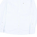 TOMMY HILFIGER Womens Blue & White Striped Shirt UK 8 Classic Button Down Long