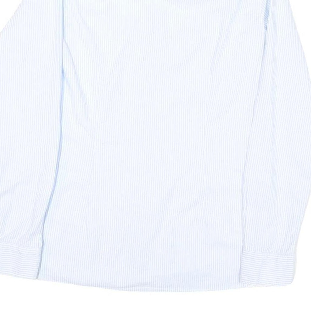 TOMMY HILFIGER Womens Blue & White Striped Shirt UK 8 Classic Button Down Long