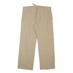 DIESEL Womens Cotton Blend Beige Relaxed Trousers W38 L30 Button Closure Casual
