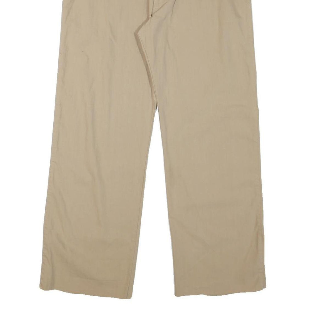 DIESEL Womens Cotton Blend Beige Relaxed Trousers W38 L30 Button Closure Casual