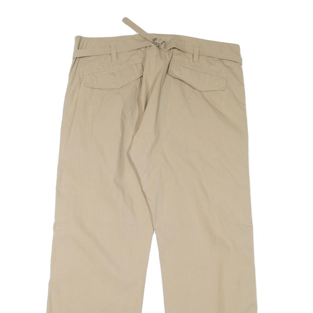 DIESEL Womens Cotton Blend Beige Relaxed Trousers W38 L30 Button Closure Casual