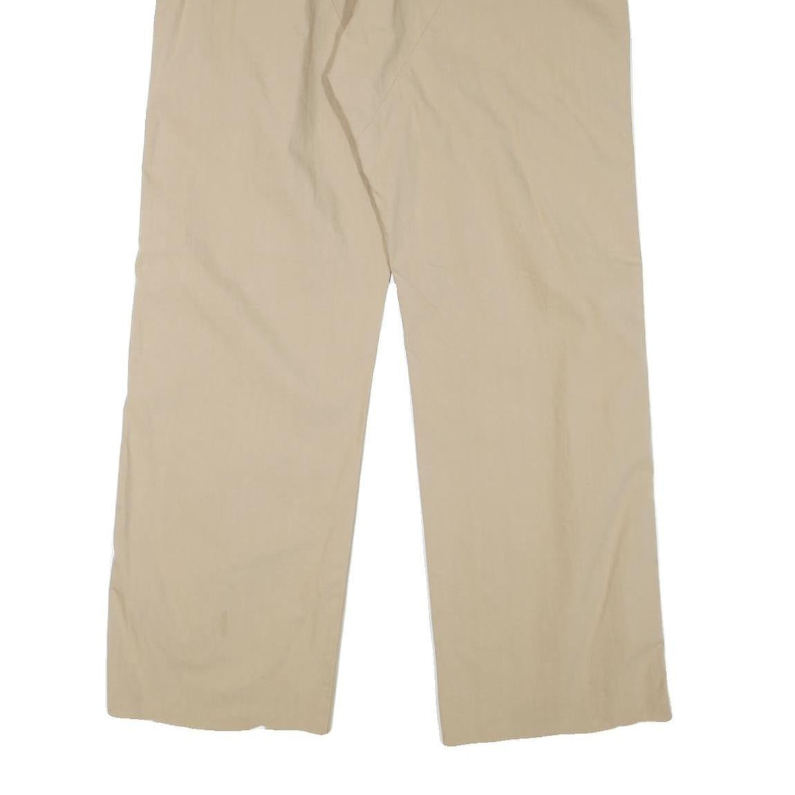 DIESEL Womens Cotton Blend Beige Relaxed Trousers W38 L30 Button Closure Casual