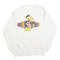 Mens White Heckle & Jeckle Sweatshirt Indian Beach Crew Neck L Cotton Blend