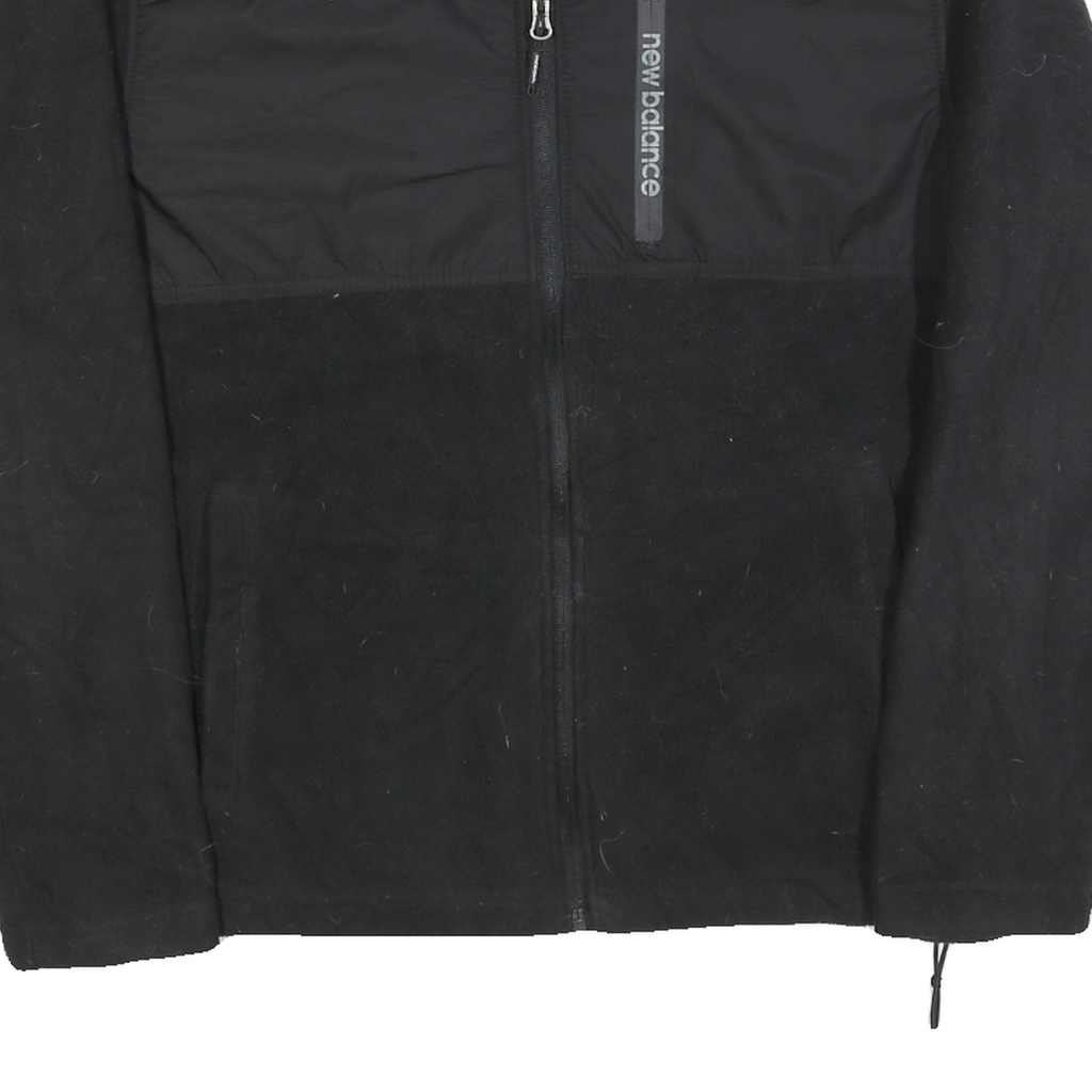 NEW BALANCE Mens Black Plain Polyester Full Zip Pullover Jumper M Sports Casual